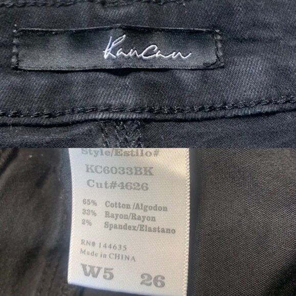KanCan High Rise Shorts Womens 26 Raw Hem Black Jean Festival Baddie Vibes - Picture 7 of 7